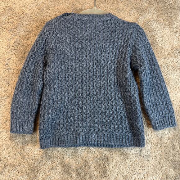 Zara Kids Baby Knitwear Blue Sweater 18-24 Months Toddler Boy Monster Applique - Picture 3 of 9